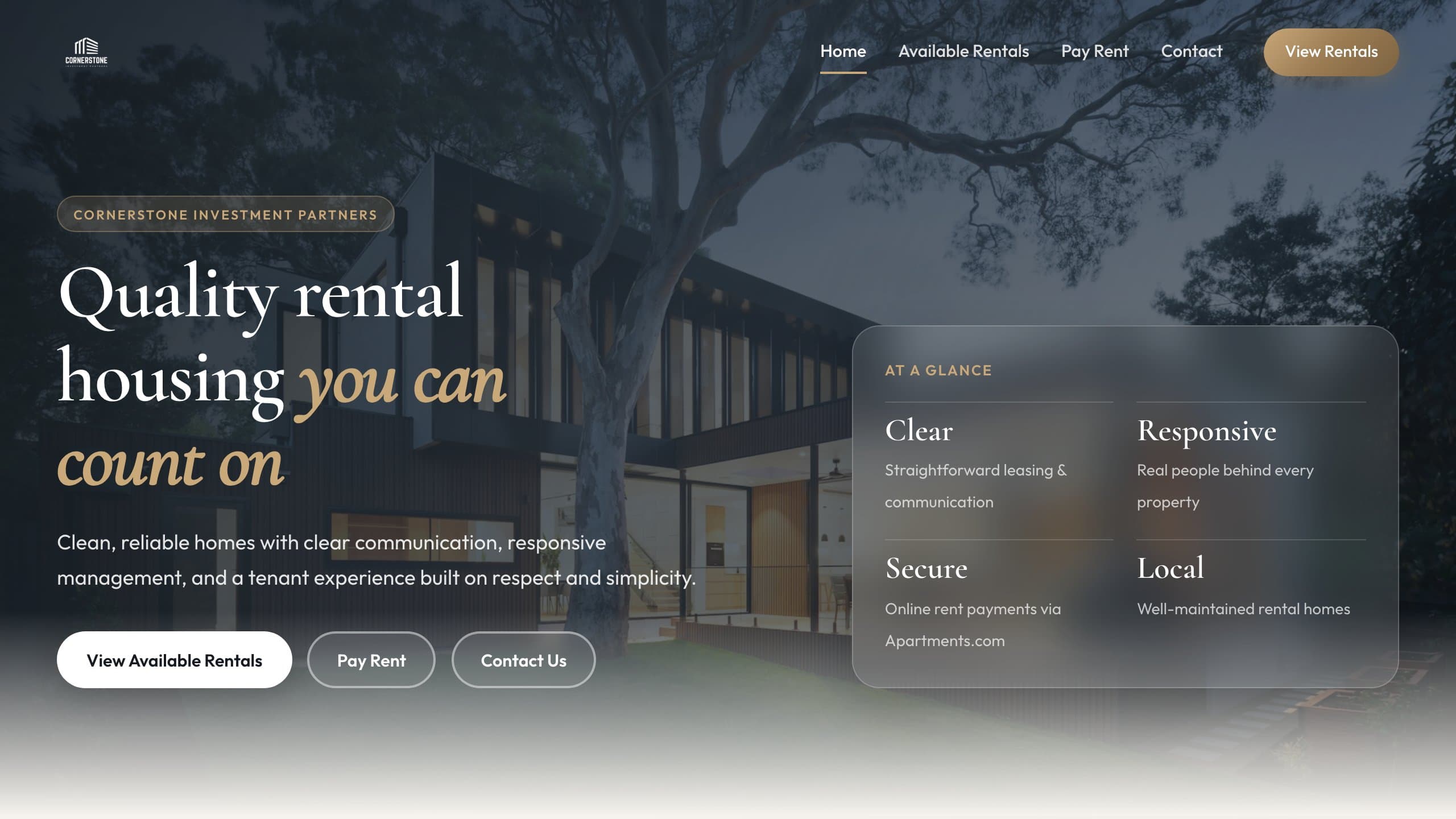 Cornerstone Investment Partners website preview