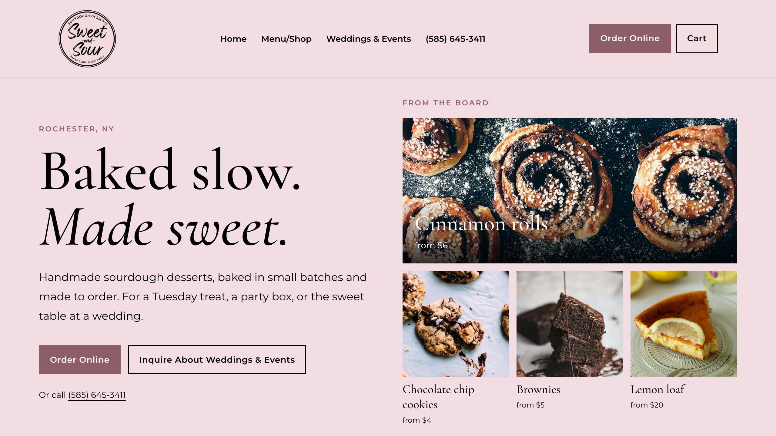Desktop screenshot of the Sweet and Sour website