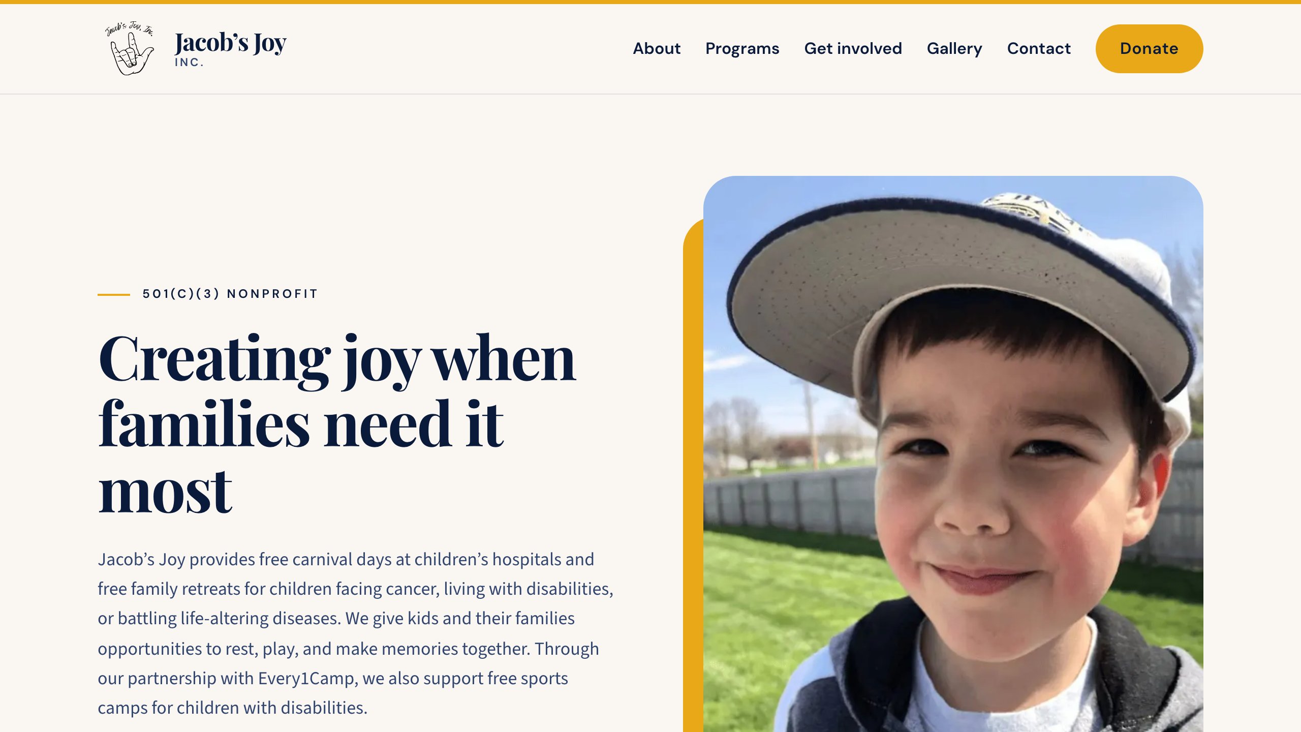 Jacob’s Joy website preview